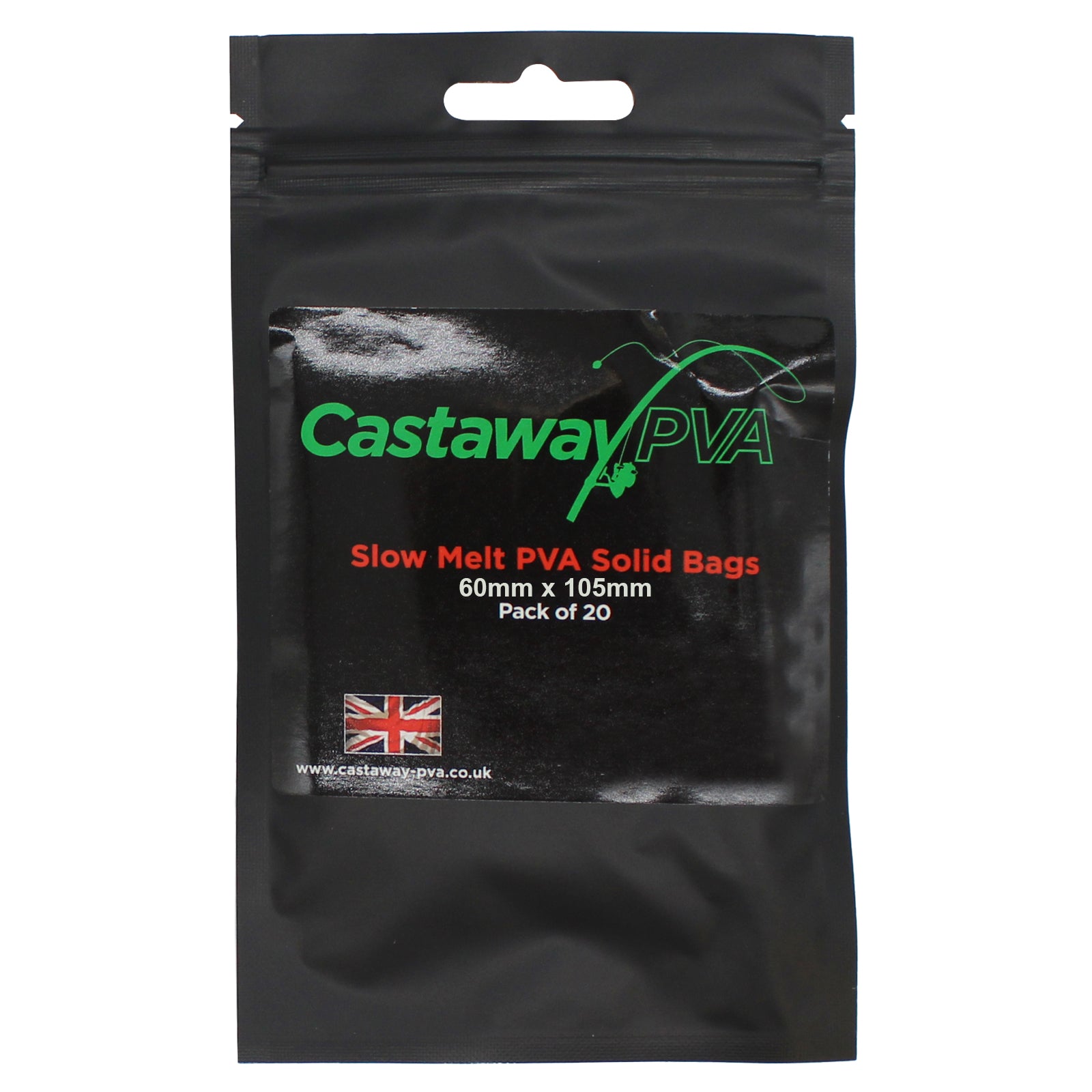 Castaway PVA Slow Melt PVA Solid Bags 60mm Pack of 20