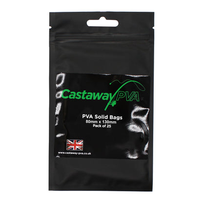 Castaway PVA Solid Bags 80mm x 130mm Pack of 25