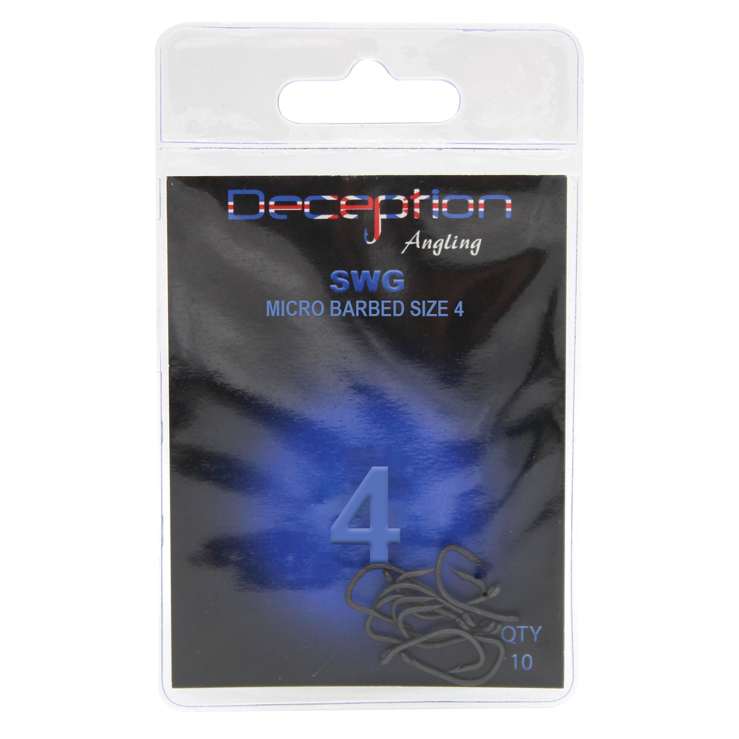 Deception Angling SWG Micro Barbed Hooks Size 4 Pack of 10 for Fishing