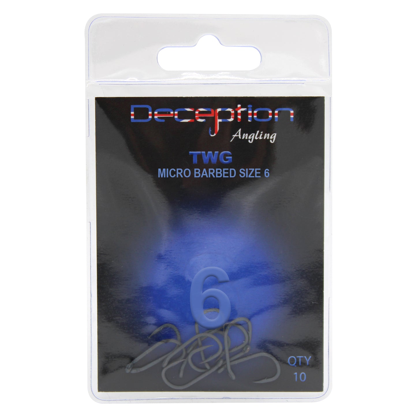 Deception Angling TWG Micro Barbed Fishing Hooks Pack of 10 Size 6