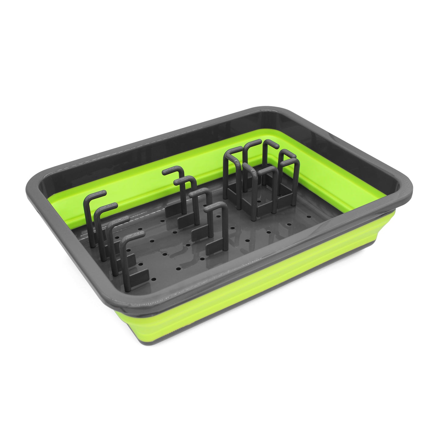 Pop Up Dish Rack Drainer Bowl Green with Inserts