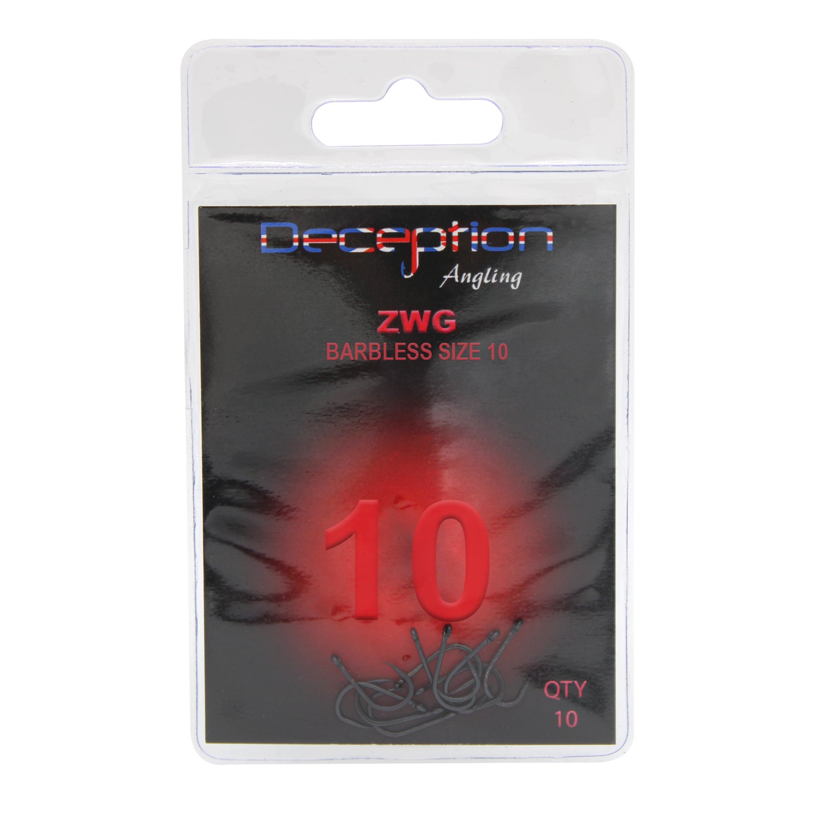 Deception Angling ZWG Barbless Fishing Hooks Size 10 Pack of 10