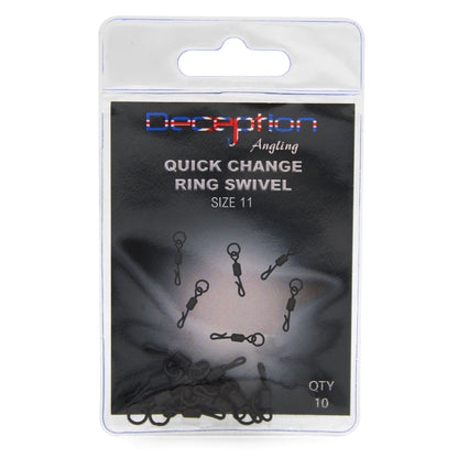 Deception Angling Quick Change Ring Swivel Size 11 - Pack of 10