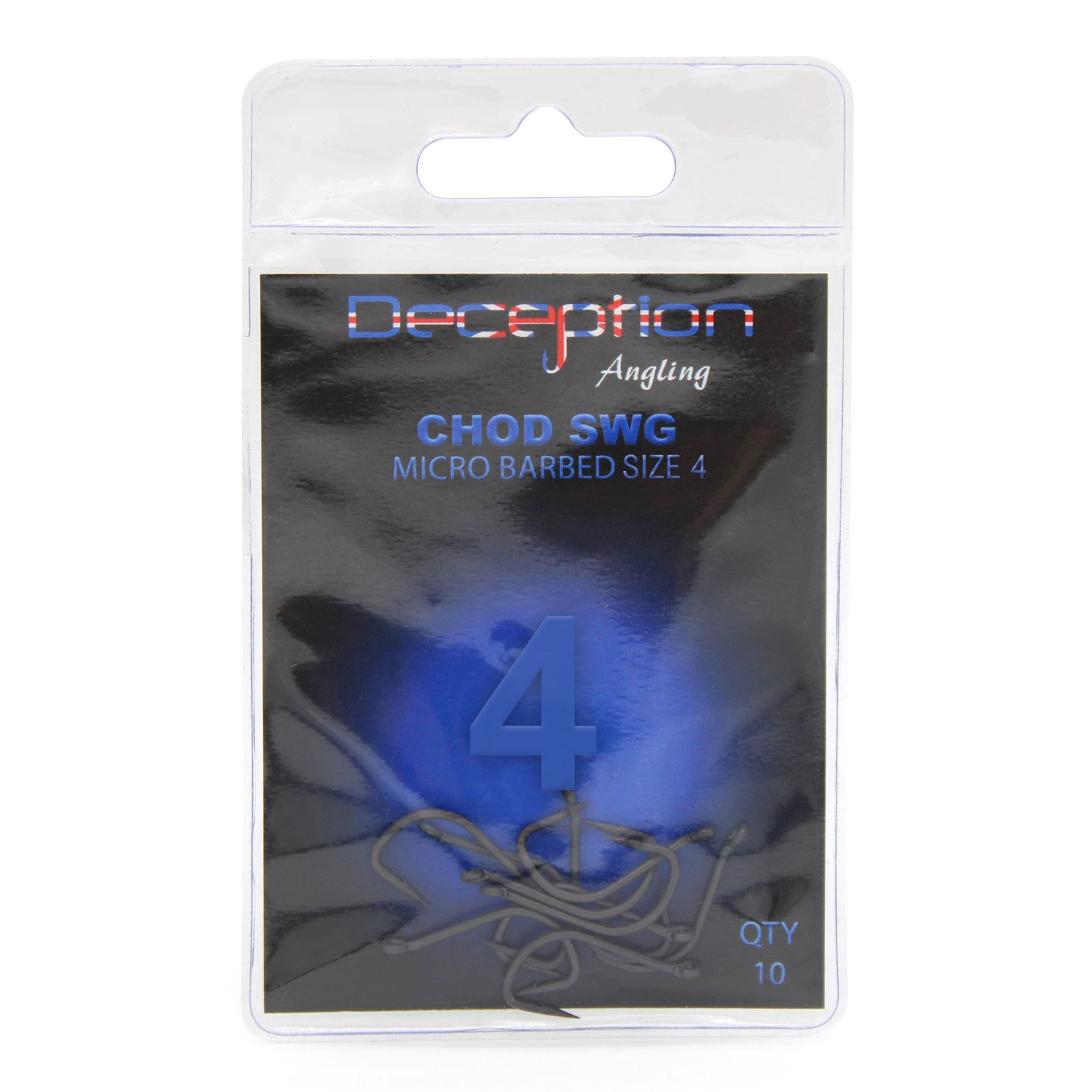 Deception Angling Chod SWG Micro Barbed Fishing Hooks Size 4 - Pack of 10