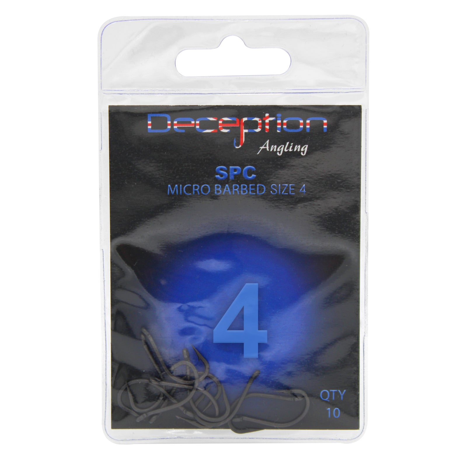 Deception Angling SPC Micro Barbed Pack of 10 Fishing Hooks Size 4