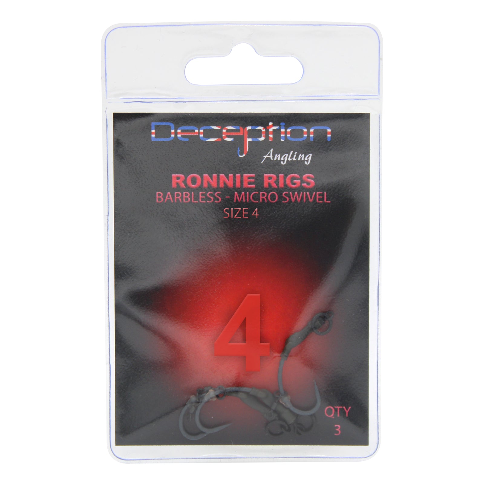 Ronnie Rigs Barbless Micro Swivel Fishing Hooks Size 4
