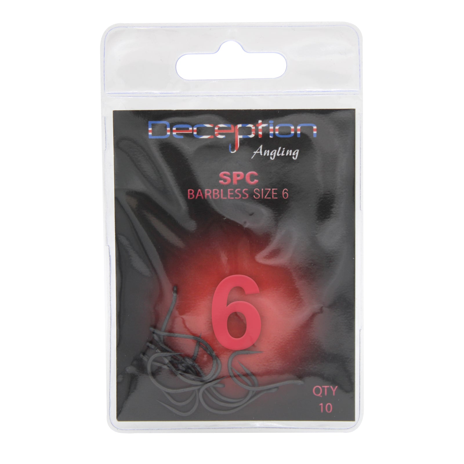 Deception Angling SPC Barbless Pack of 10 Fishing Hooks Size 6