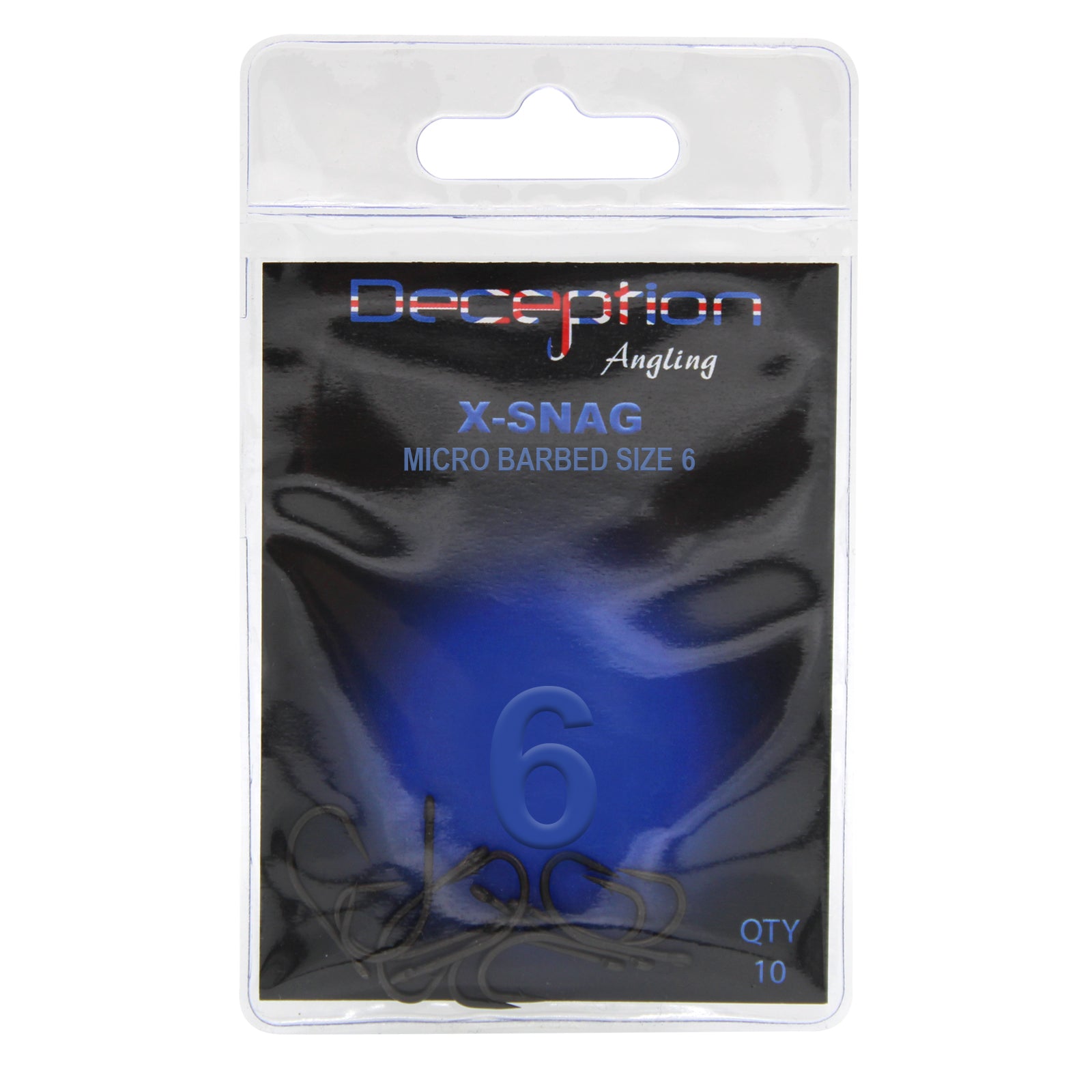 Deception Angling X-Snag Micro Barbed Fishing Hooks Size 6 Pack of 10