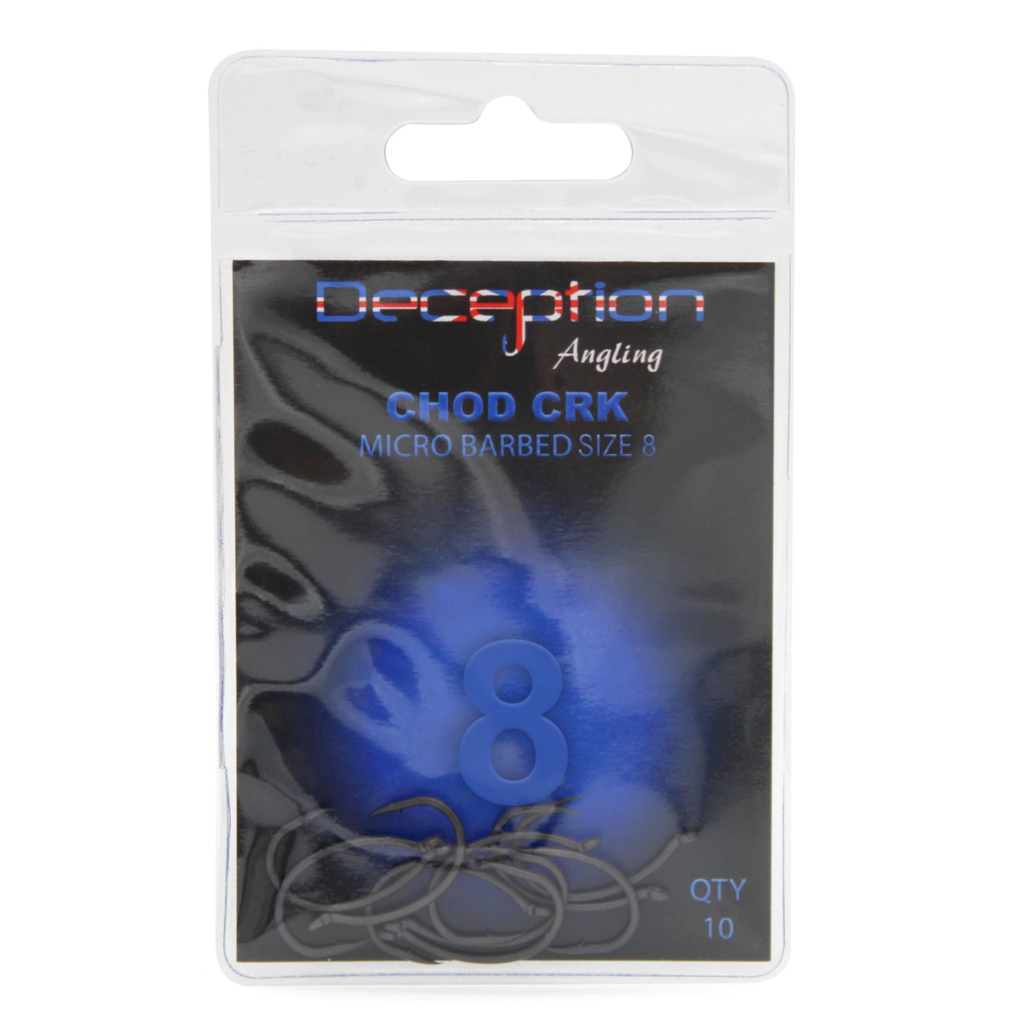 Deception Angling Chod CRK Micro Barbed Fishing Hooks Pack of 10 Size 8