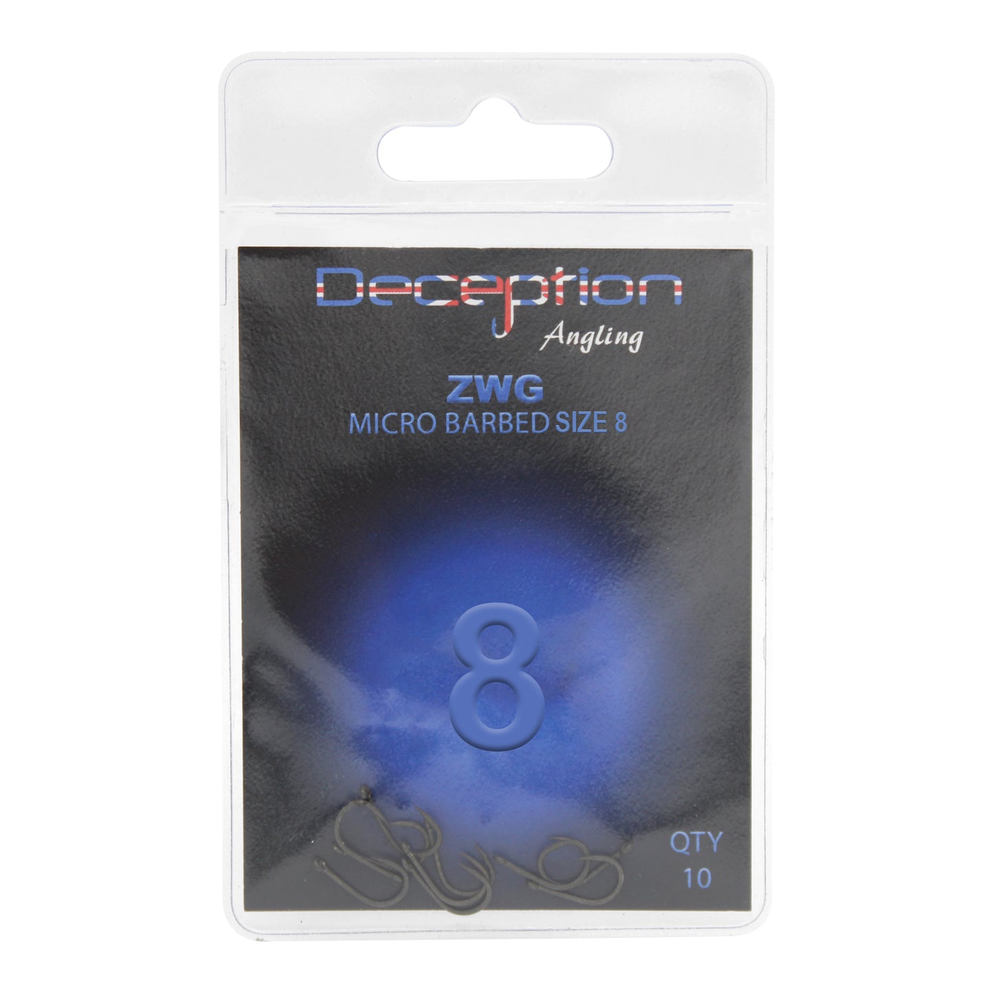 Deception Angling ZWG Micro Barbed Fishing Hooks Pack of 10 - Size 8